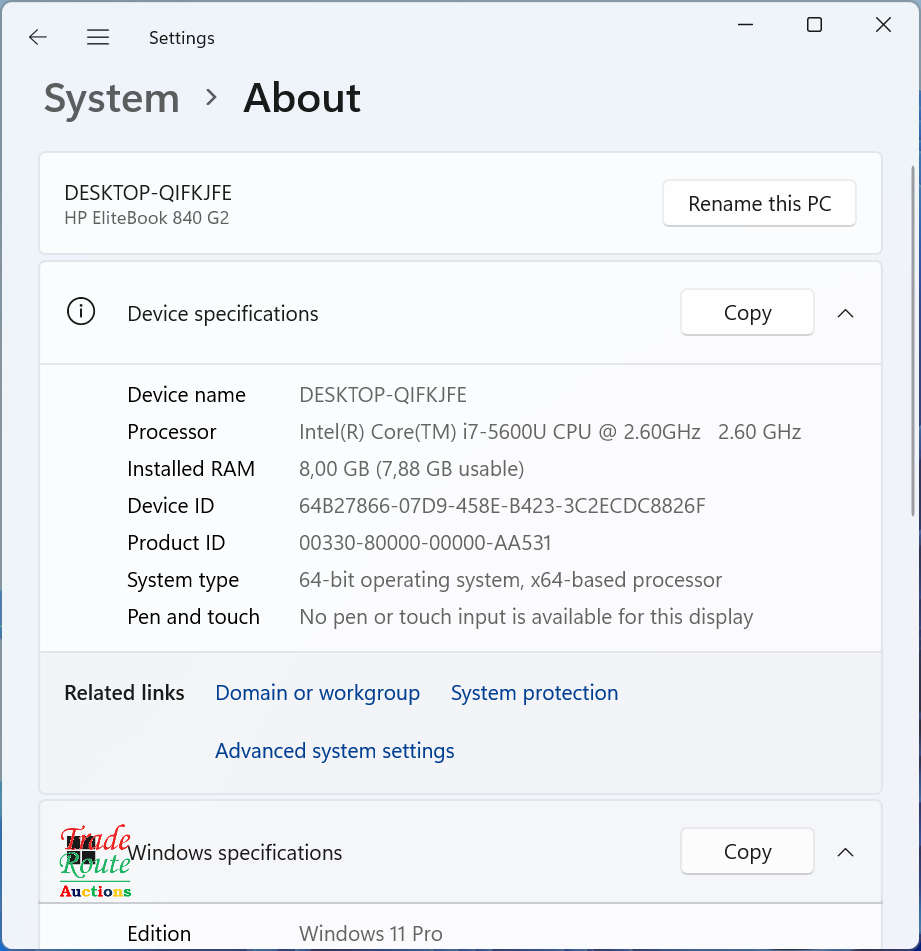 HP ELITEBOOK 840 G2 LAPTOP | CORE i7 5600U 2.6GHZ | 8GB RAM | 512GB SSD