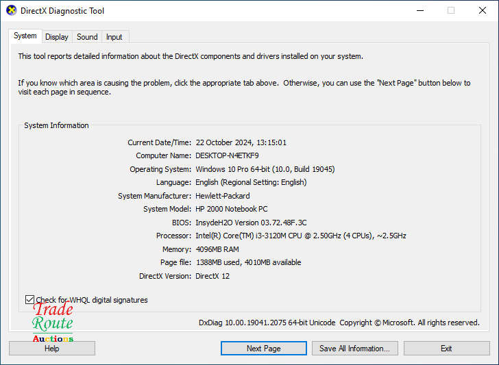 HP 2000 Notebook 15.6 Inch Laptop | CORE i3 3120M 2.5GHz | 4GB RAM | 320GB HDD - faulty battery