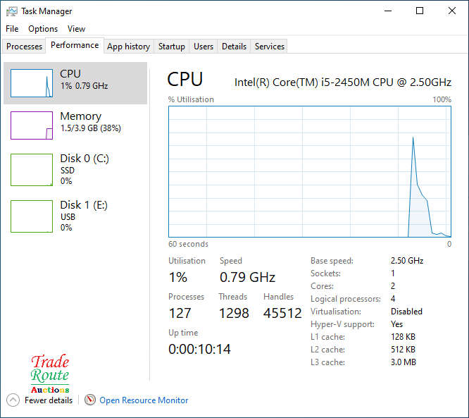 HP PROBOOK 6560b 15.6 Inch Laptop  | CORE i5 2450M 2.5GHZ | 4GB RAM | 240GB SSD