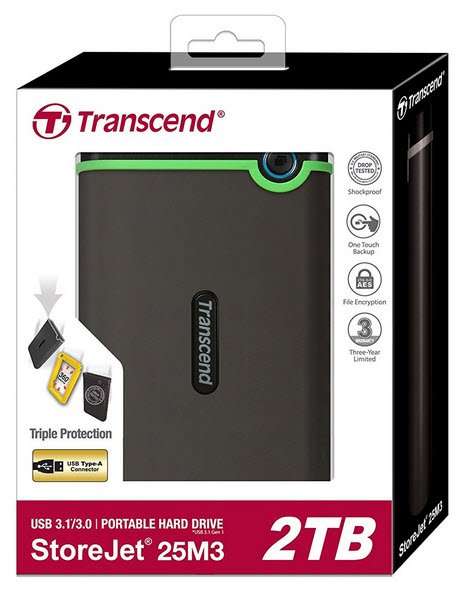2TB External HDD - Transcend StoreJet 25M3 ** NEW OPEN BOX **