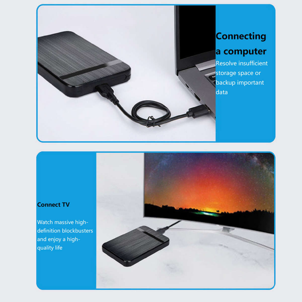 USB-C 3.1 Enclosure 2.5 Inch SATA HDD SSD External Case