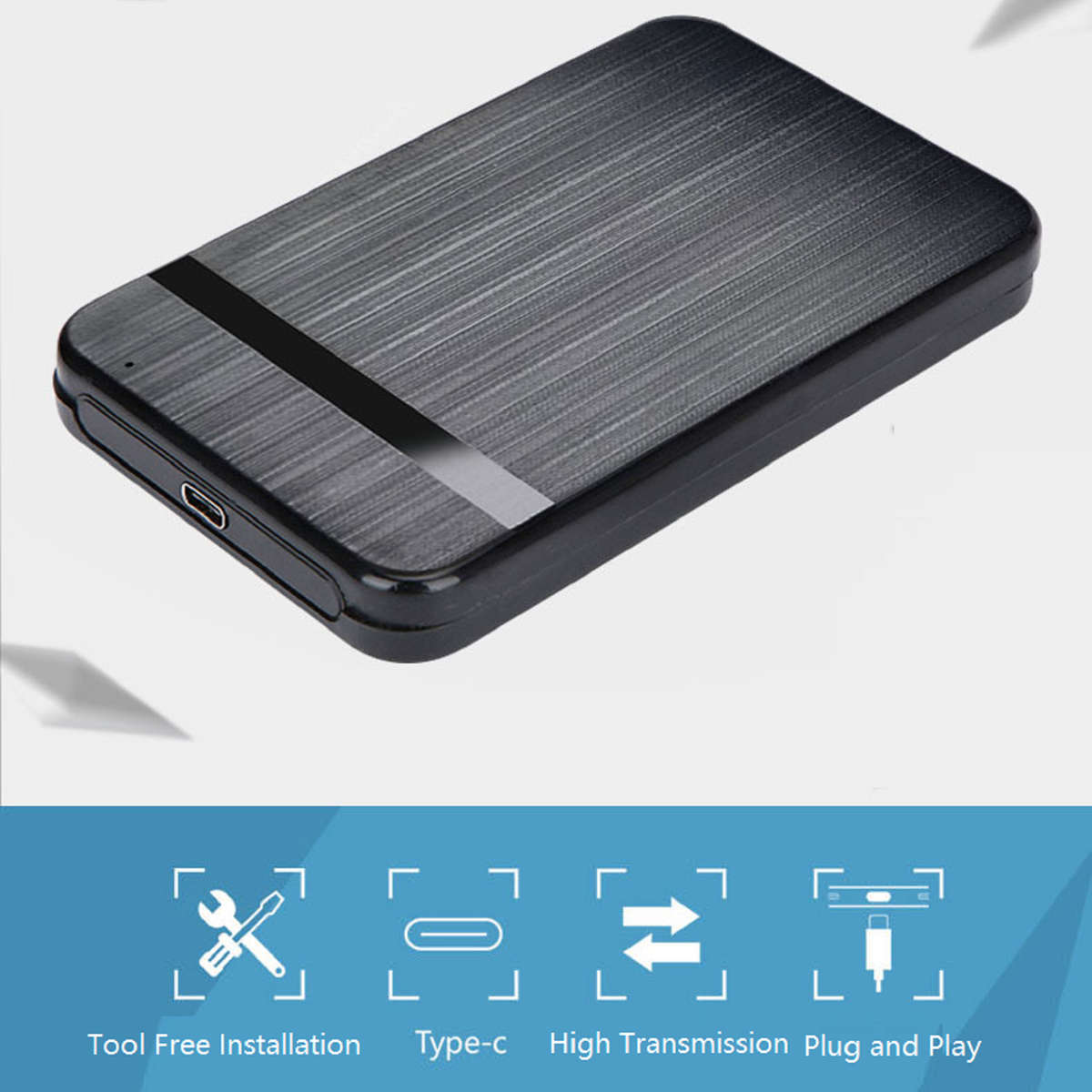 USB-C 3.1 Enclosure 2.5 Inch SATA HDD SSD External Case