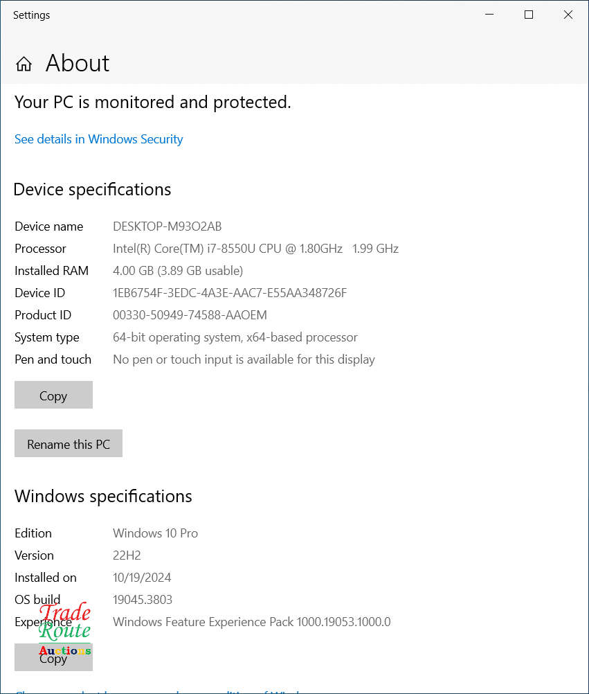 HP ProBook 450 G5 15.6-inch Laptop | Core i7 8550U 8th Gen | 4GB RAM | 256GB SSD