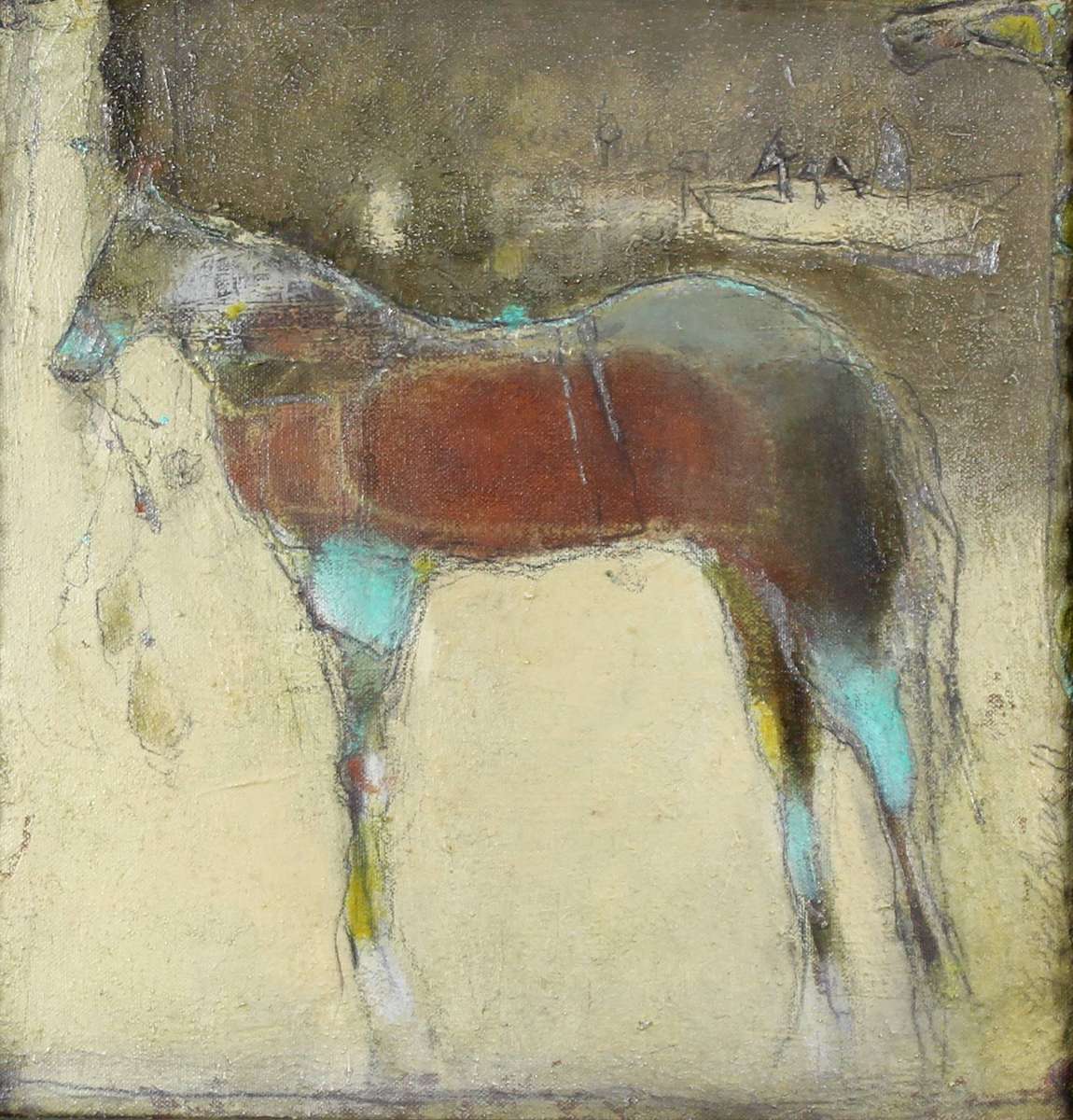Unknown artist - abstract horse in oil