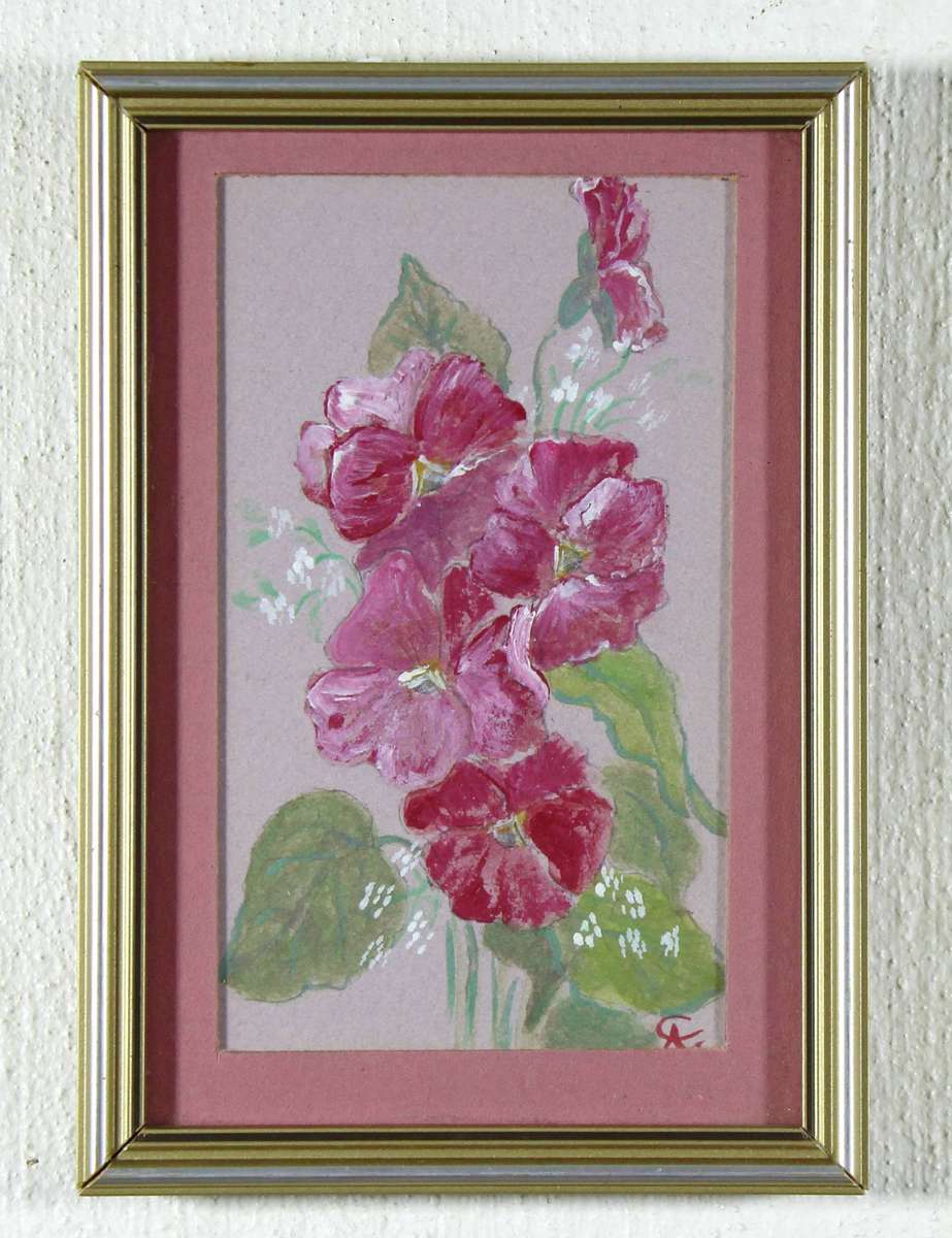 Miniature painting - Purple flowers