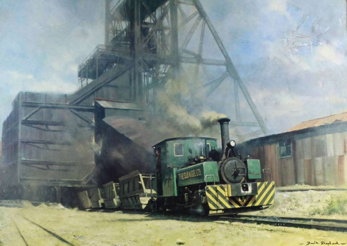David Shepherd print of Sub Nigel gold mine