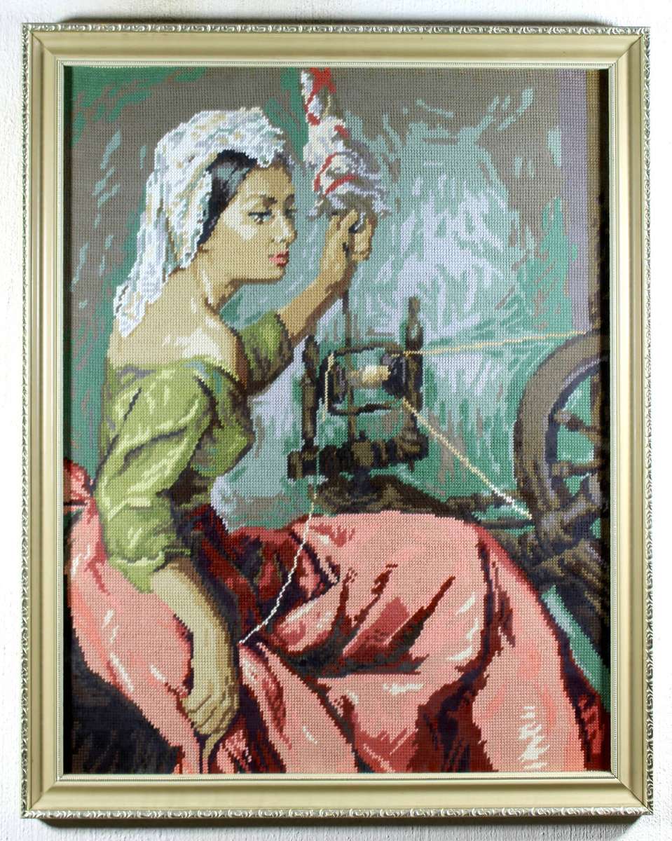 Tapestry of a vintage lady