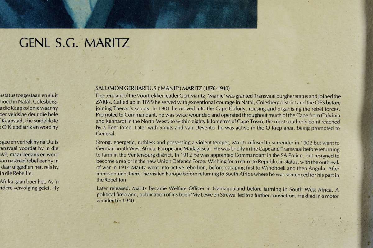 Anglo Boer War - General SGC Maritz