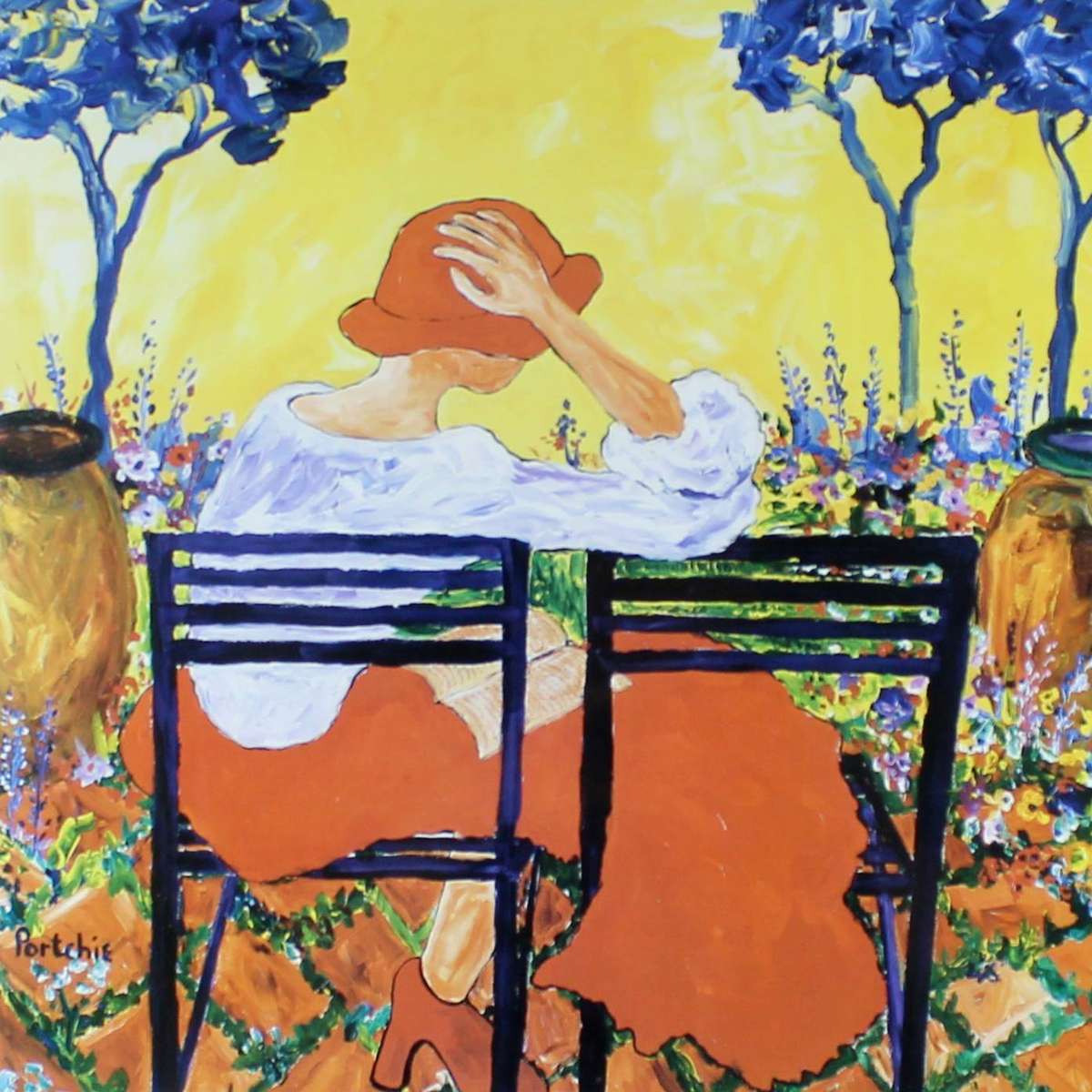 Porchie print - Lady in the garden