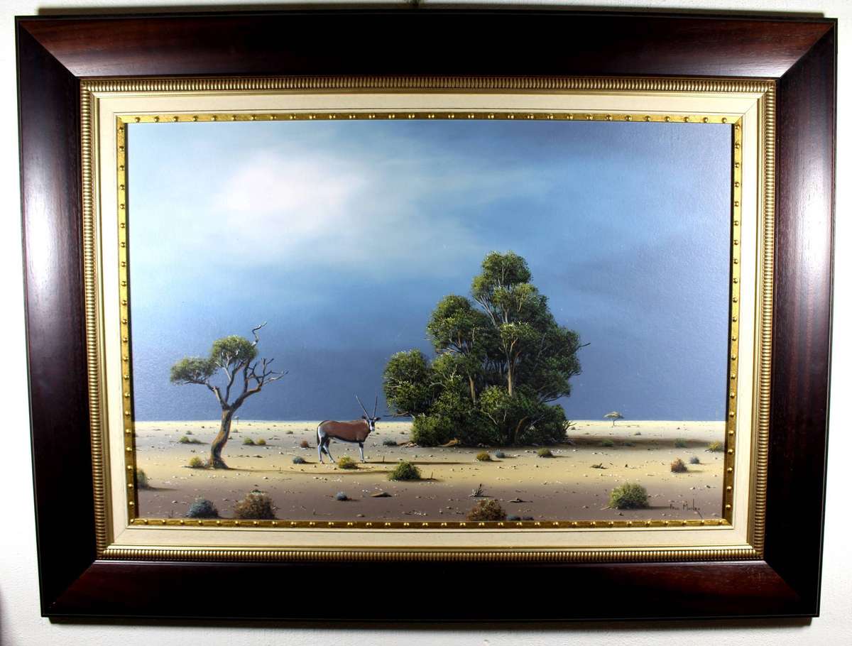Paul Munro - Oryx in a landscape with approaching storm