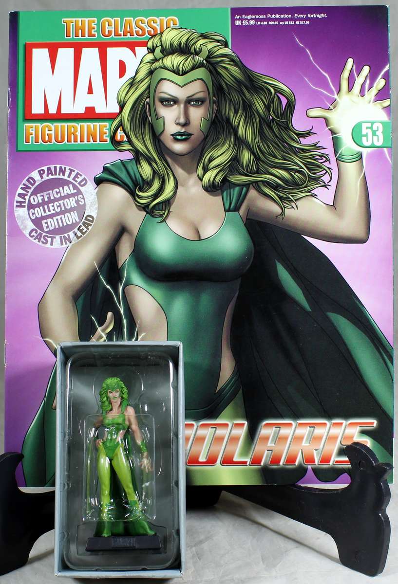Marvel comics - lead, hand painted figurine with book - Polaris #53