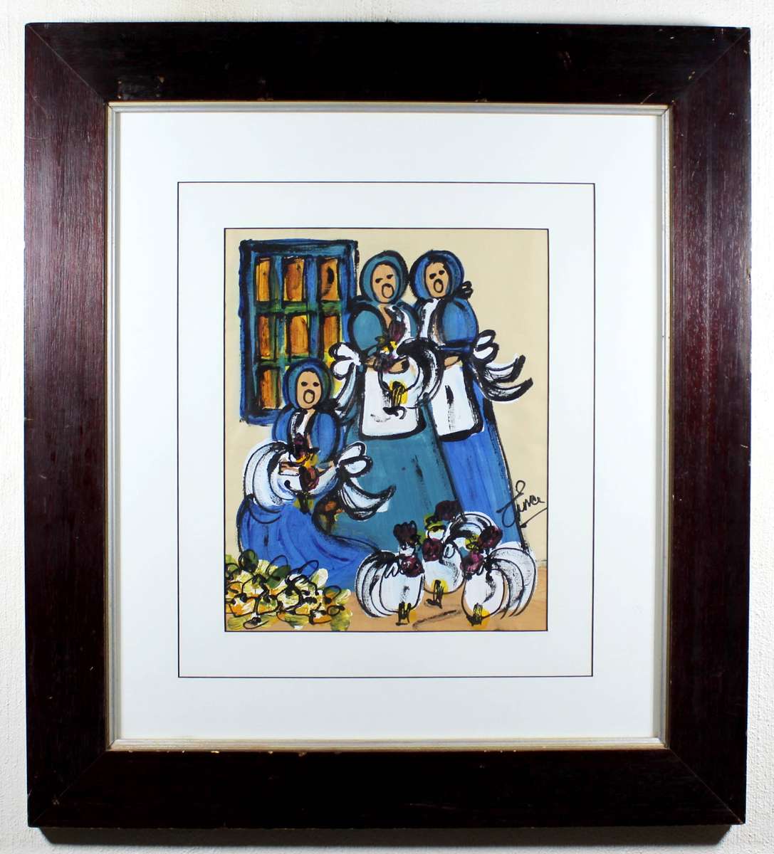 Erna Basson - Abstract woman with chickens