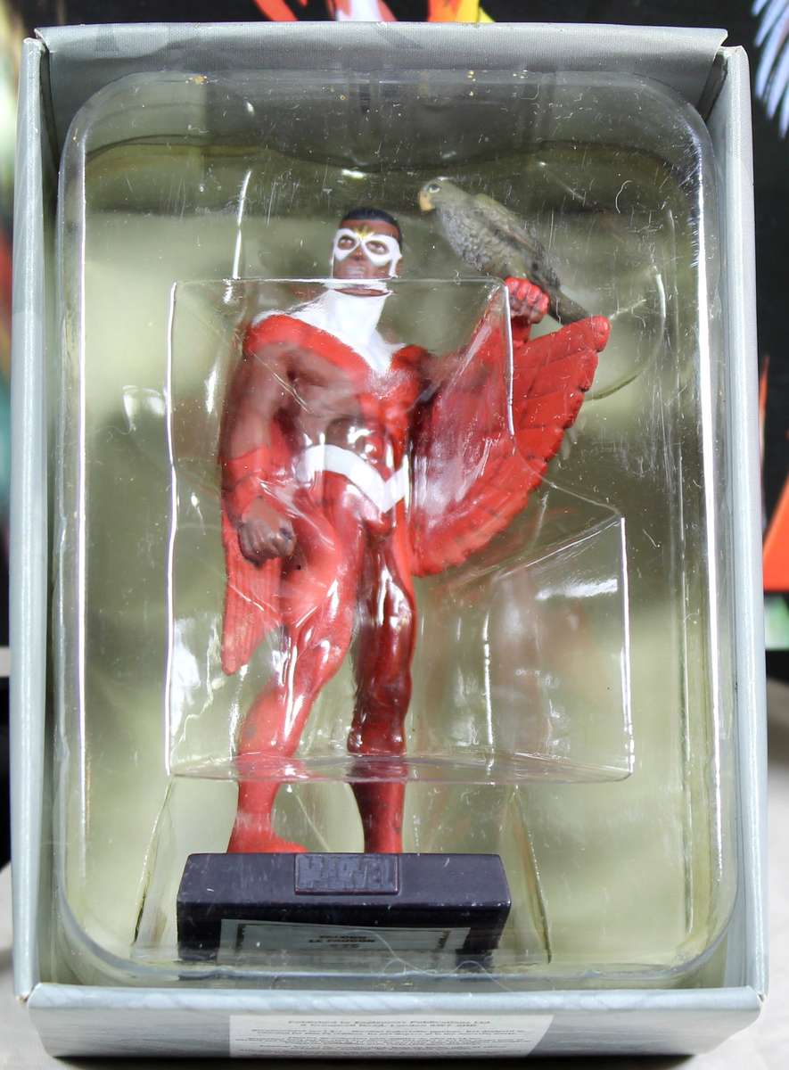 Marvel comics - lead, hand painted figurine with book - Falcon with Redwing #75