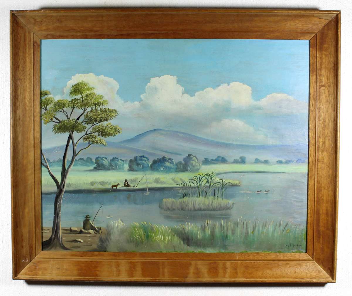 A Pohl - Fisherman at the lake