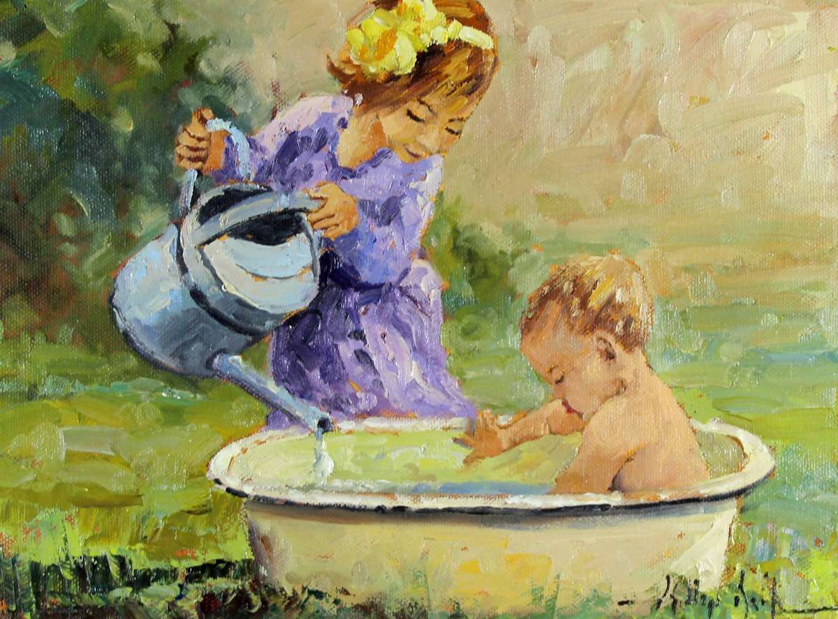 Phillip Britz - Baby taking a bath