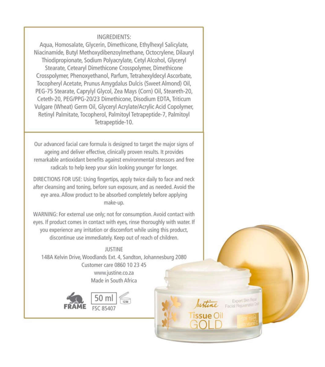 Tissue Oil Gold Facial Rejuvenation Cream SPF 15 - 50ml