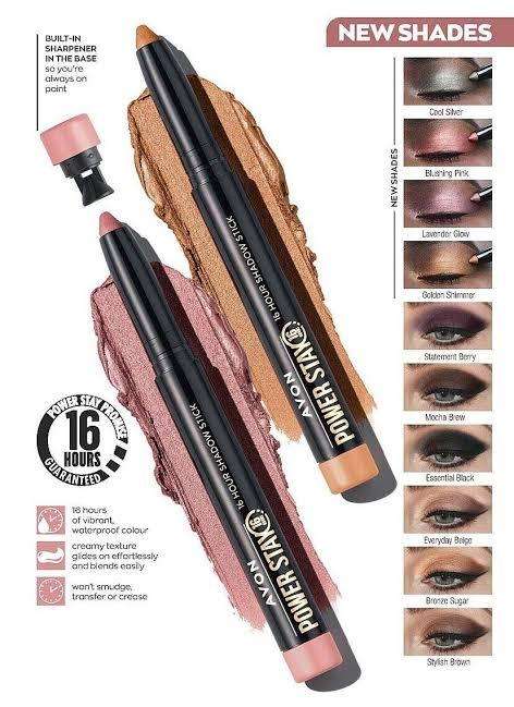 Lot Of 4 Avon Power Stay 16-Hour Shadow Stick
