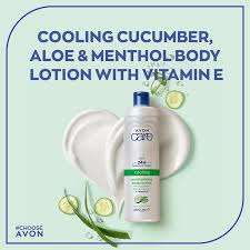 Avon Care Cooling 24 Hour Moisture Lock Complex Moisturizing Body Lotion with Cucumber, Aloe & Menth