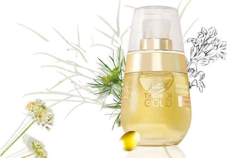 Justine Tissue Oil Gold Botanical Facial Sculpting Serum - 30ml