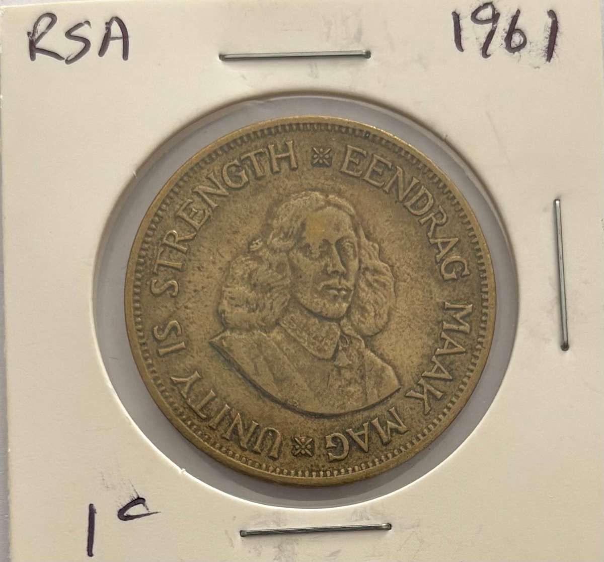 RSA 1 CENT 1961 IN COIN FLIP
