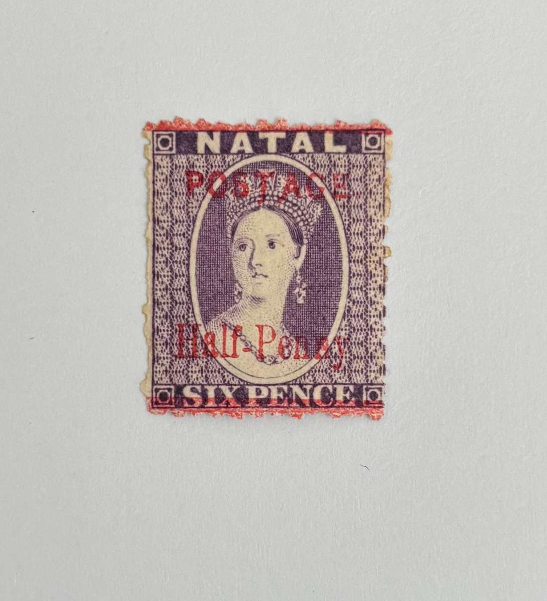1895 Natal Half P on Six Pence