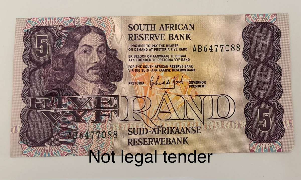 SOUTH AFRICA GPC DE KOCK R5 NOTE