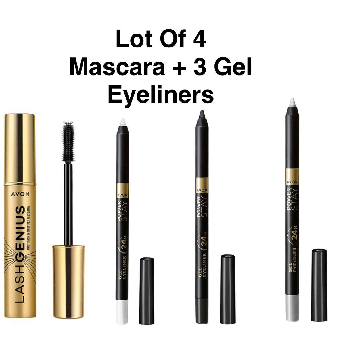 Lot Of 4 Avon Mascara + 3 Gel Eyeliners