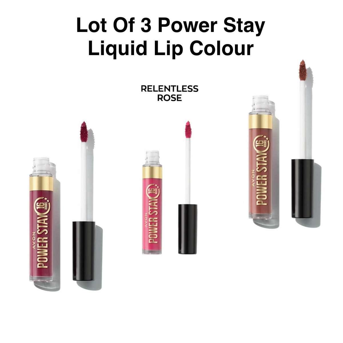 Avon Lot Of 3 Power Stay Liquid Lip Colour