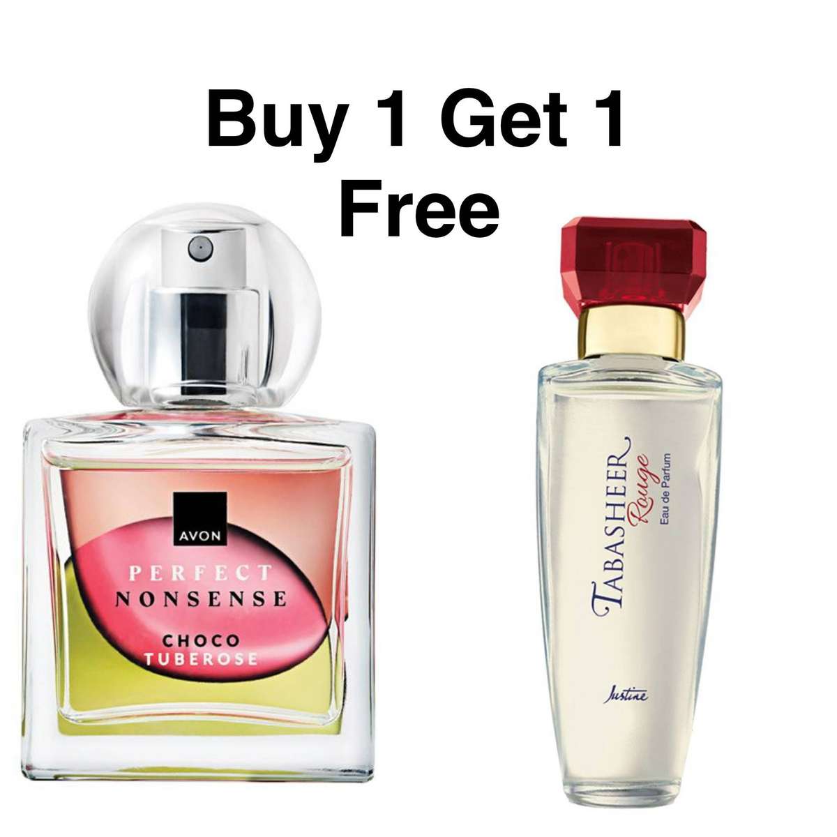 Buy 1 Get 1 Perfect Nonsense Choco Tuberose Eau de Parfum- 50ml + Justine Tabasheer Rouge EDP 30ml