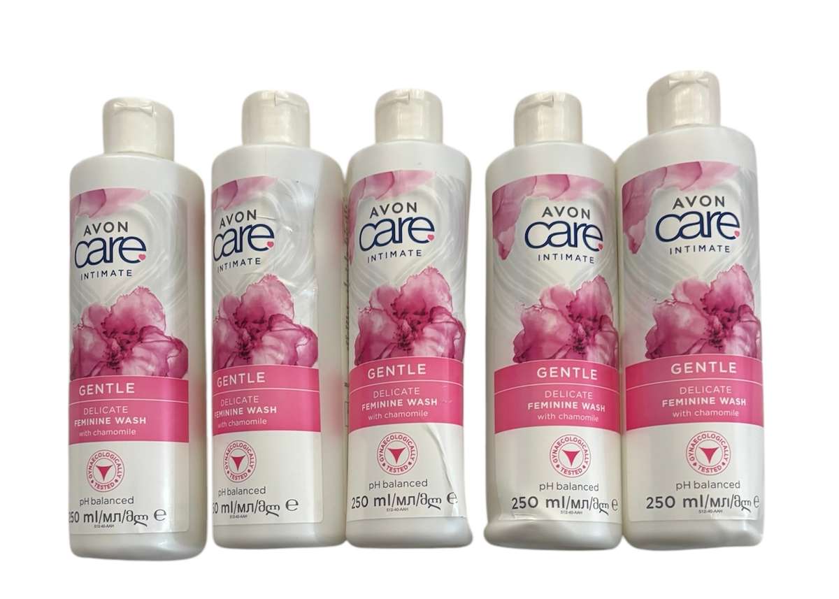 Lot Of 5 Avon Care Intimate Calming Delicate Feminine Wash BOTTLES ARE DENTED