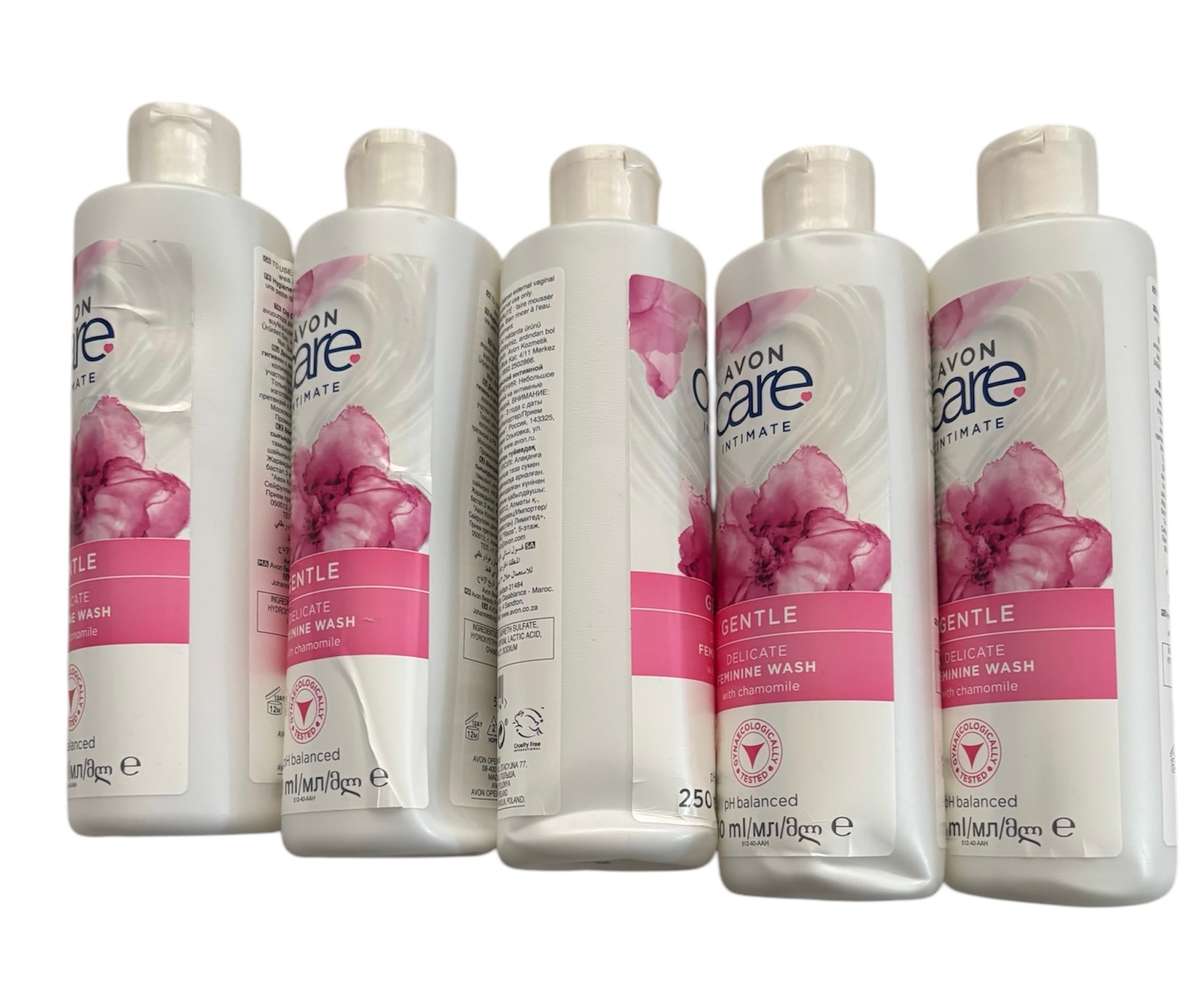 Lot Of 5 Avon Care Intimate Calming Delicate Feminine Wash BOTTLES ARE DENTED