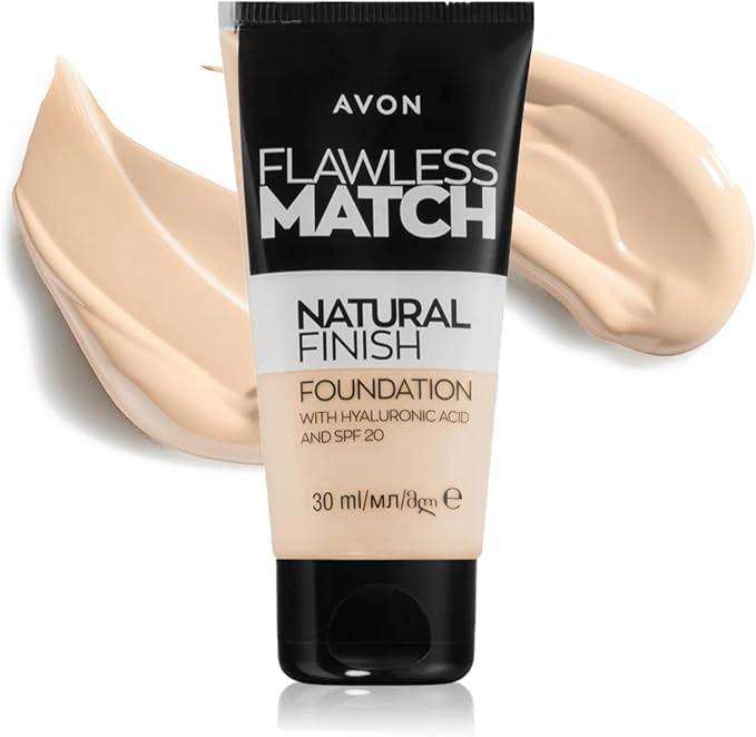 Avon Flawless Match Natural Finish Foundation With Hyaluronic Acid Spf 20 30ml 125G Warm Ivory