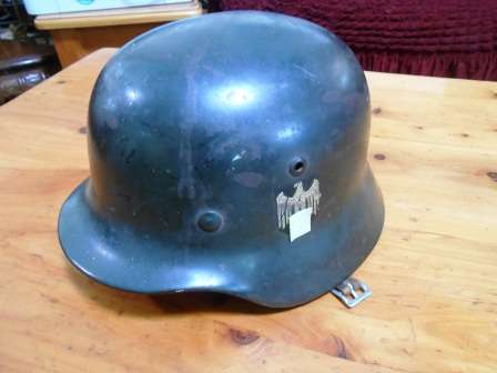M40 Stahlhelm: German WW2 steel combat helmet  Maker NS 66