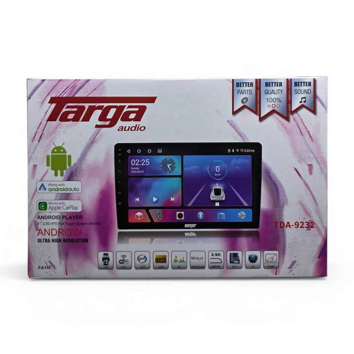 Targa TDA-9232 9" Media Player With Android Auto/Apple Carplay