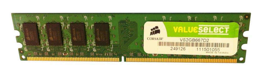 VS2GB667D2 Corsair 2GB PC2-5300 DDR2-667MHz non-ECC Unbuffered CL5 240-Pin DIMM Dual Rank Memory Mod