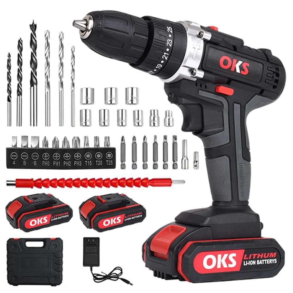 21V Cordless Drill with 3 Screwdriver/Drill/Impact Modes