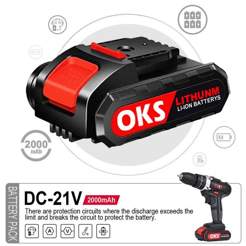21V Cordless Drill with 3 Screwdriver/Drill/Impact Modes