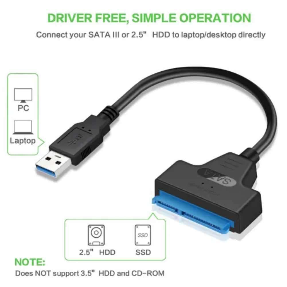 USB 3.0 Adapter Cable for 2.5" SATA SSD/HDD Drives