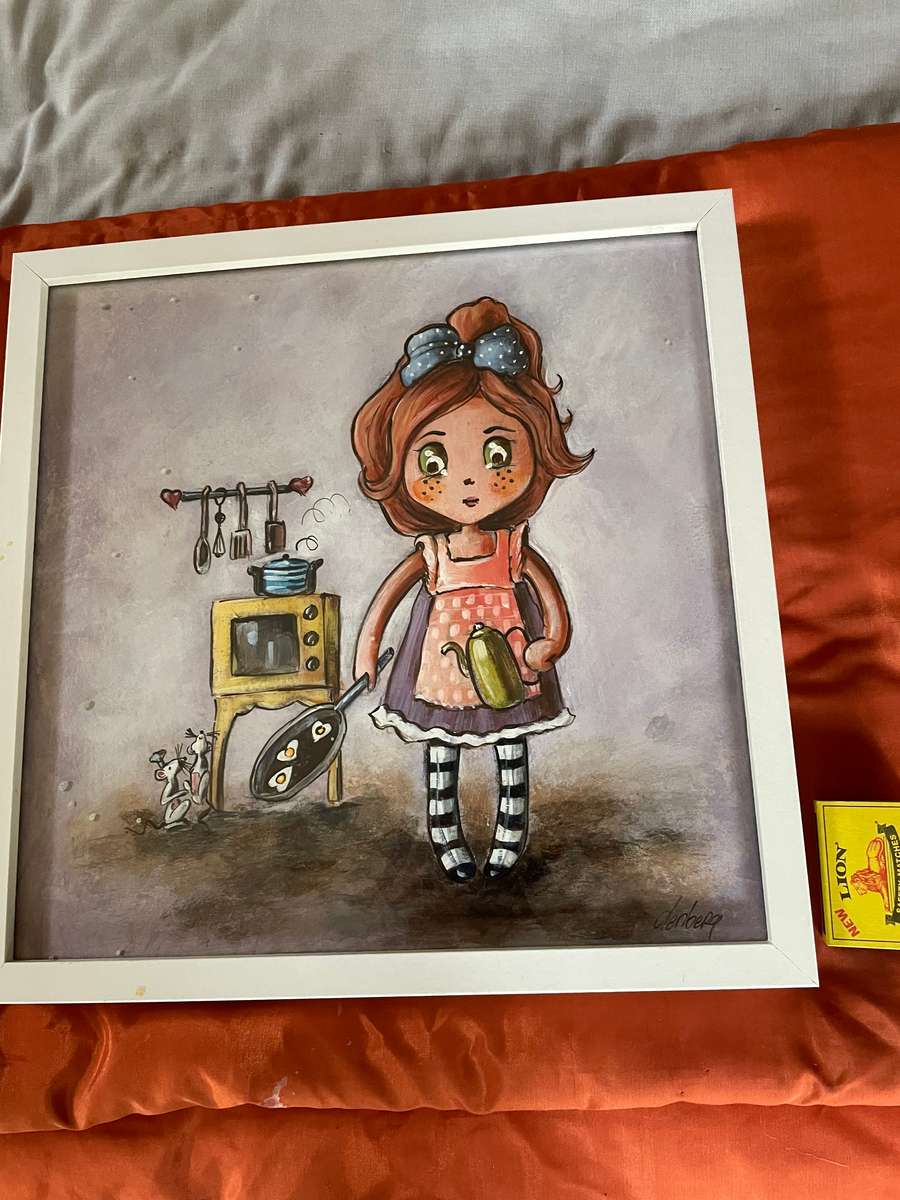 Beautiful paintings by  artist Denberg - set of three with frames