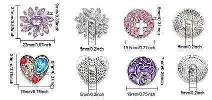 ***DIY*** 10pc  Assorted  / Rhinestone / Enamel / Alloy Snap Buttons
