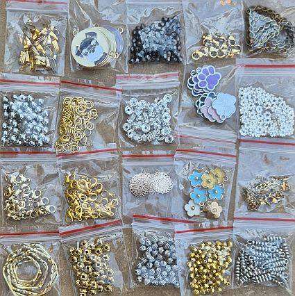 7.2Kg  Mixed / Assorted Glass Beads /  Gold Plated / Stainless Steel & Other Findings