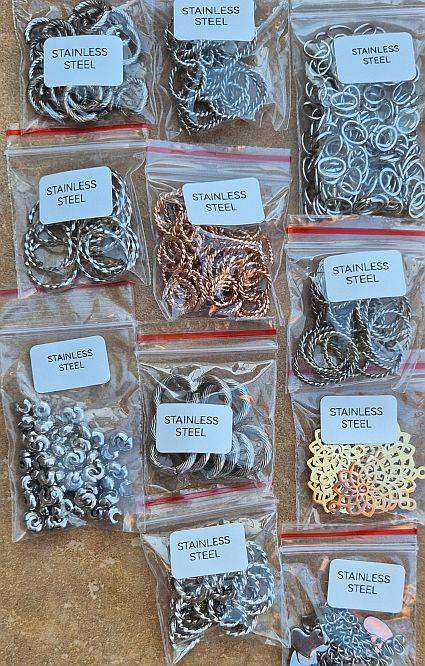 7.2Kg  Mixed / Assorted Glass Beads /  Gold Plated / Stainless Steel & Other Findings