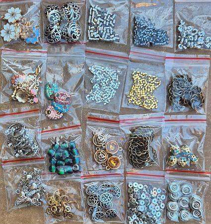 7.2Kg  Mixed / Assorted Glass Beads /  Gold Plated / Stainless Steel & Other Findings