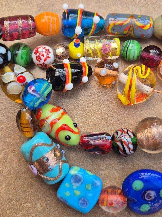 6Kg  Mixed / Assorted Glass Beads /  Gold Plated / Stainless Steel & Other Findings