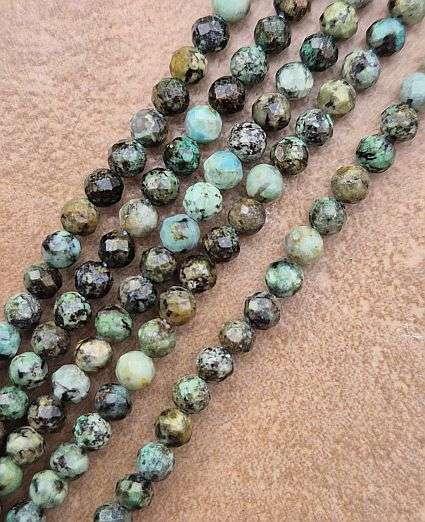 *Clearance Sale*1 Strand  x (+/- 3.5mm) Natural / African / Turquoise/ Jasper / Faceted Round Beads