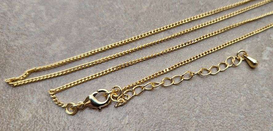 *Clearance Sale*1pc  Gold Plated  / Brass  / Link  Chain  With Lobster Clasp /  Chain 1.mm /