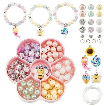 ***DIY***  Stretch Bracelet Making Kit  / Acrylic  / Clay Beads / Enamel / Polymer Clay Charms