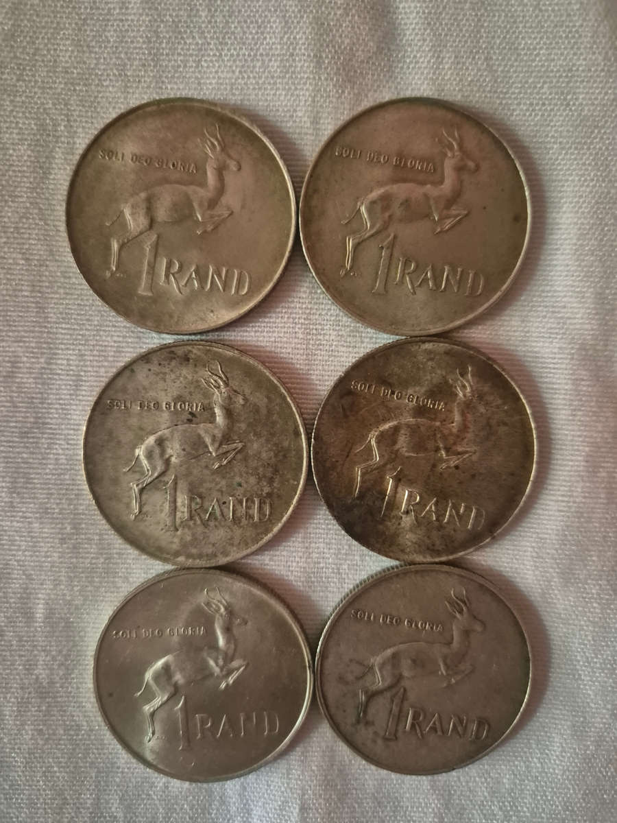 6 × R1 coins bid for lot see photos