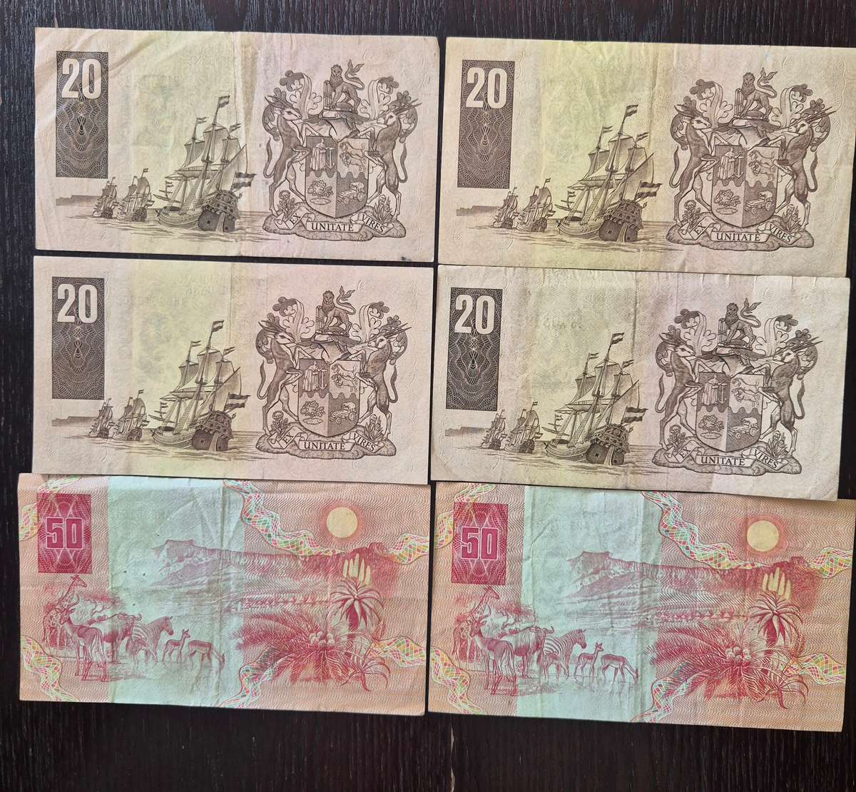 6 old south africa notes