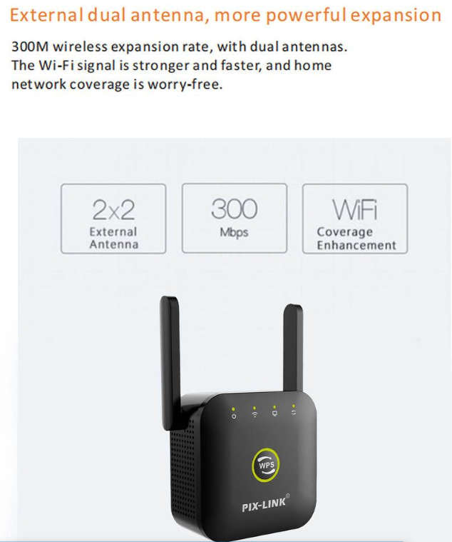 PIX-LINK WR22 300Mbps Wifi Wireless Signal Booster Repeater